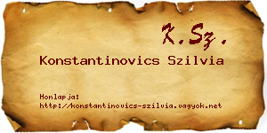 Konstantinovics Szilvia névjegykártya