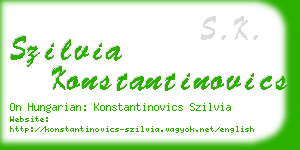 szilvia konstantinovics business card